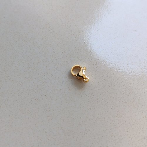 Fermoir mousqueton doré acier inoxydable 10x6mm apf-32