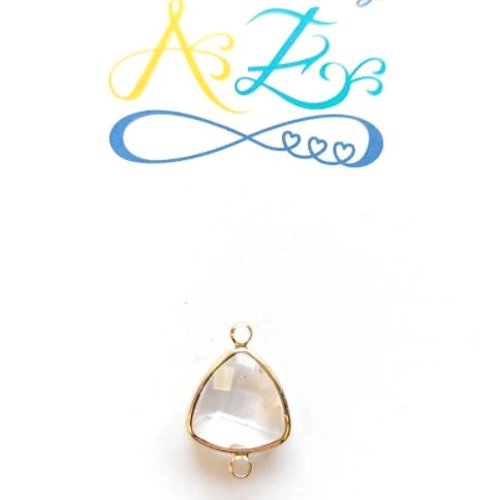 *intercalaire en verre facetté transparent 20x13mm do40-9*