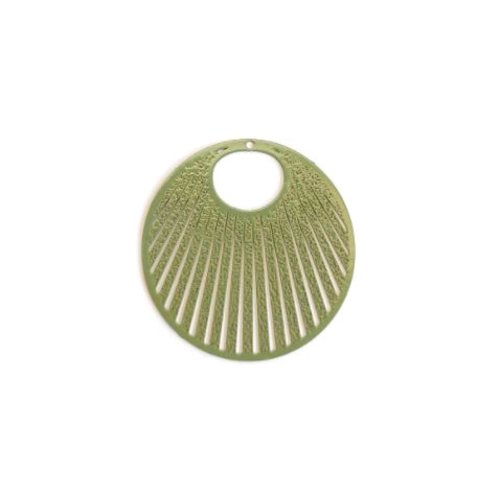 Estampe filigrane ronde kaki en métal 30mm x1 ou x10 geve-83