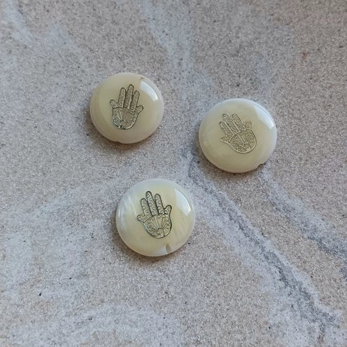 Perle palet main de fatma argentée 15mm par7-5