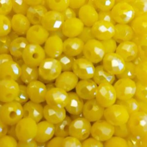 Perles à facettes jaunes 4x3mm x50 pja3-21