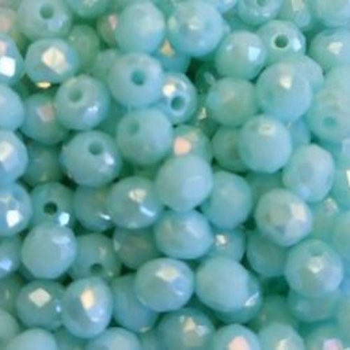 Perles à facettes vertes 4x3mm x50 pve2-7.