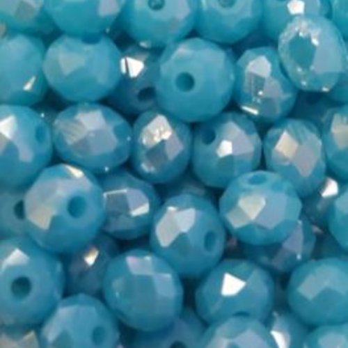 Perles à facettes turquoises 6x4mm x30 ptu6-23