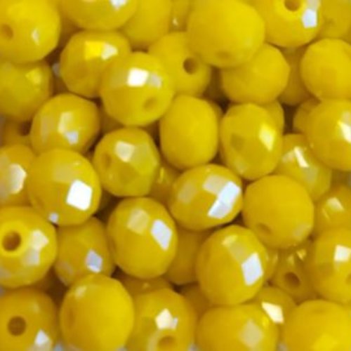 Perles à facettes jaunes 6x4mm x30 pja5-20