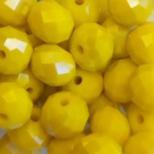 Perles à facettes jaunes 8x6mm x20 pja5-21
