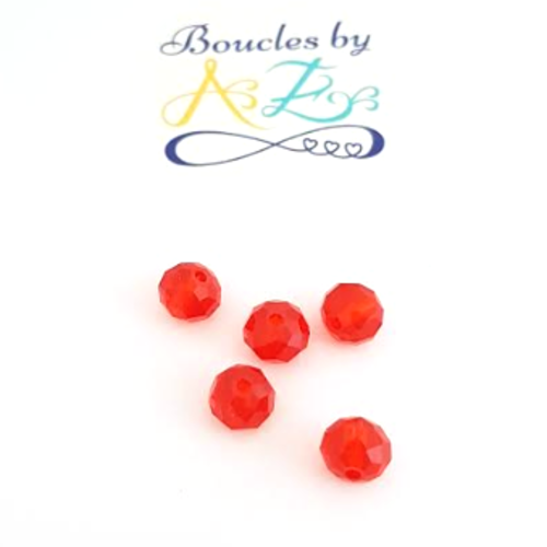 Perles à facettes rouges 8x6mm x10 prou3-11.