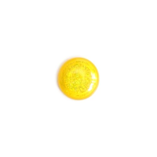 Cabochon jaune pailleté en résine 18mm car20-12