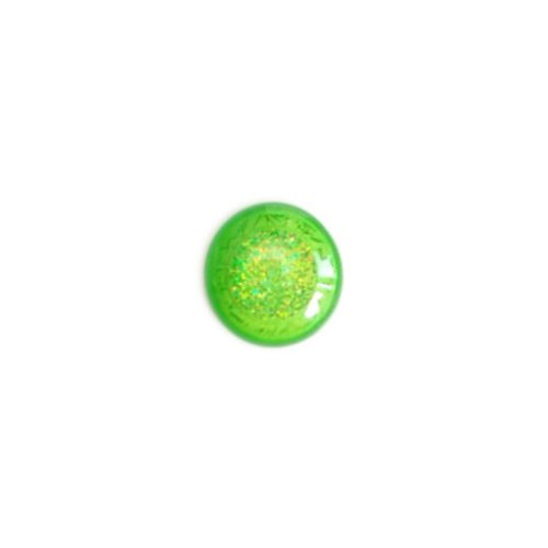 Cabochon vert pailleté en résine 18mm car20-13