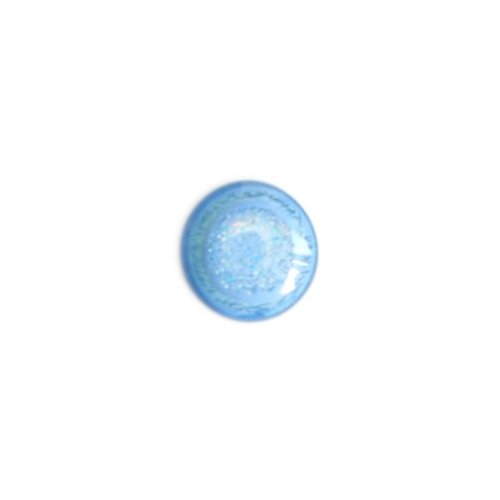 Cabochon bleu ciel pailleté en résine 18mm car20-14