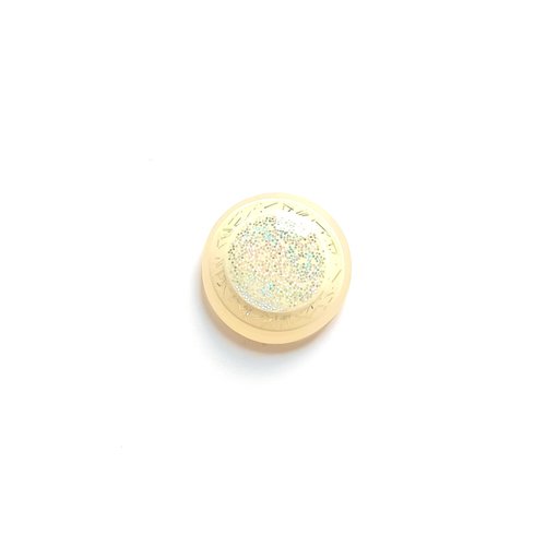 Cabochon blanc pailleté en résine 18mm car20-15
