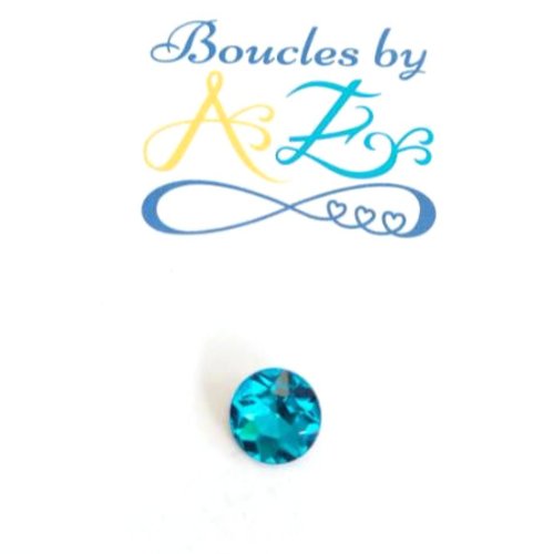 Cabochon strass turquoise 10mm str7-8.