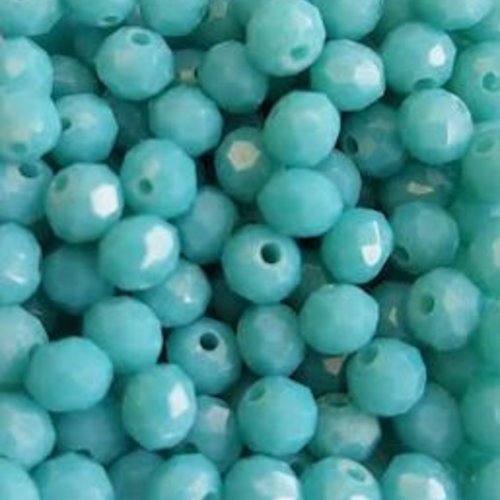 Perles à facettes turquoises 4x3mm x50 ptu4-10.