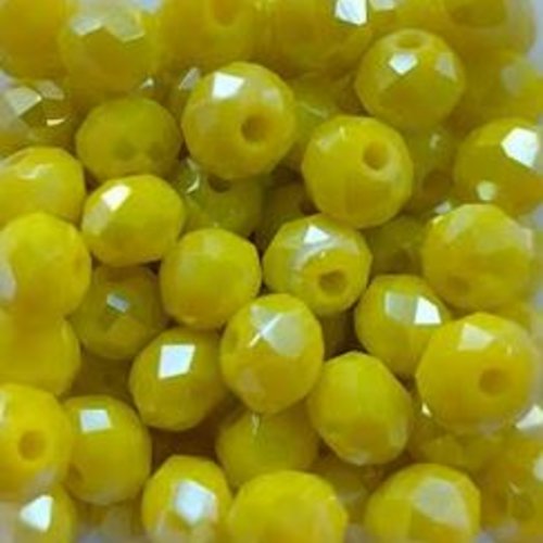 Perles à facettes jaunes 6x4mm x30 pja1-5