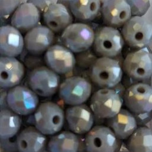 Perles à facettes grises 6x4mm x30 pgr4-2
