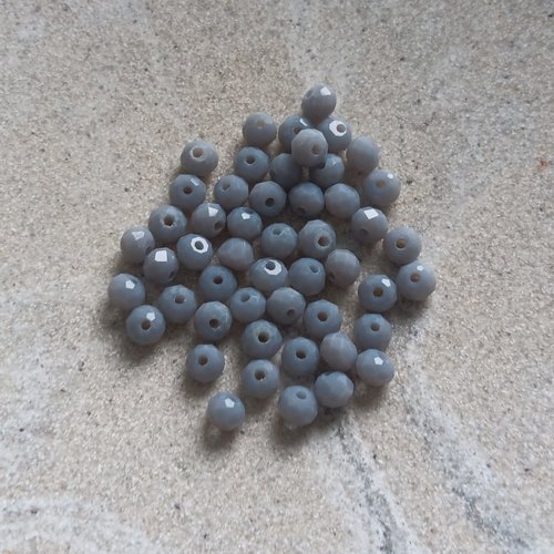 Perles à facettes grises 4x3mm x50 pgr4-5.