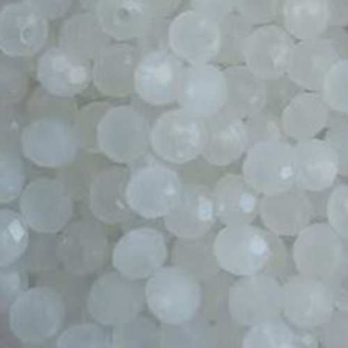 Perles à facettes blanches 4x3mm x50 pblc1-13.
