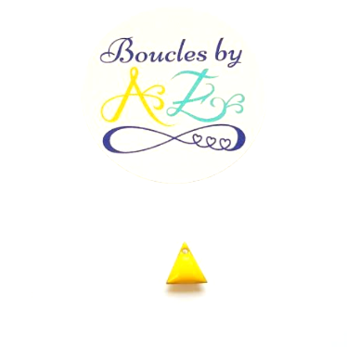 Sequin émaillé triangle jaune 8mm ja15-1