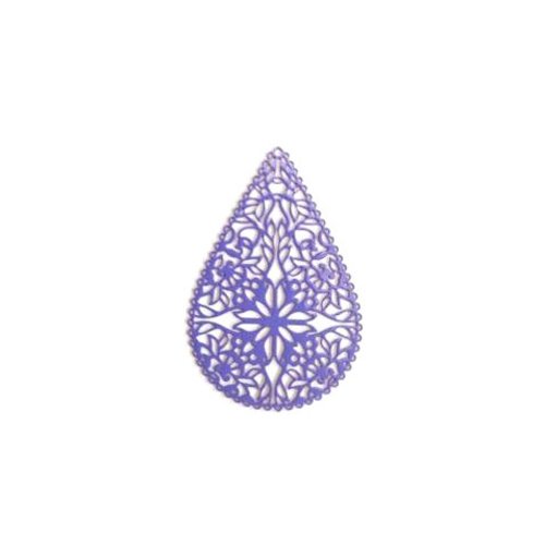 Estampe filigrane goutte violette 40x26mm gevi-1