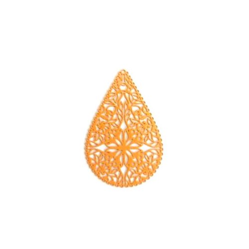 Estampe filigrane goutte orange 40x26mm geor-12