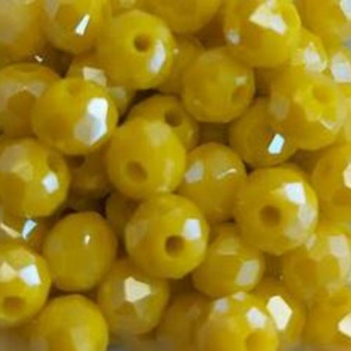 Perles à facettes jaunes 6x5mm x30 pja1-14