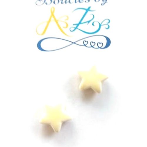 Perles étoiles jaunes en céramique x2 pja1-12