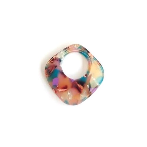 Pendentif losange en acétate 36x36mm gemu-11
