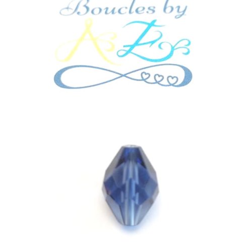 Perle facettée toupie bleue 13x10mm pble11-2.
