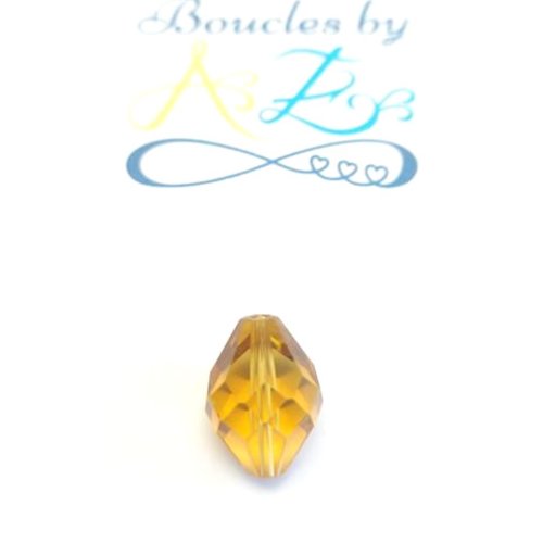 Perle facettée toupie jaune 13x10mm pja5-5