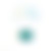 Perle facettée, rond plat, turquoise 12mm pve13-22