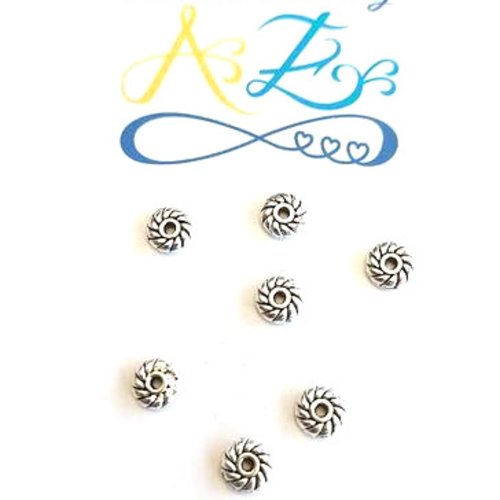 Perles intercalaires fleurs argentées 6mm x30 par2-3.