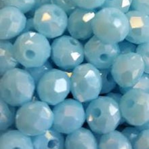 Perles à facettes bleues 6x5mm x30 ptu2-19