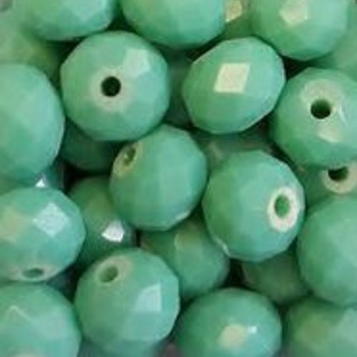 Perles à facettes vertes 8x6mm x20 pve2-8.