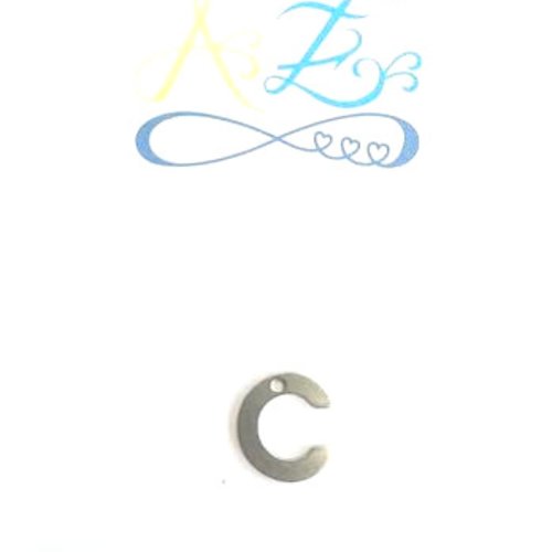 Pendentif lettre c en acier inox argenté init3-c