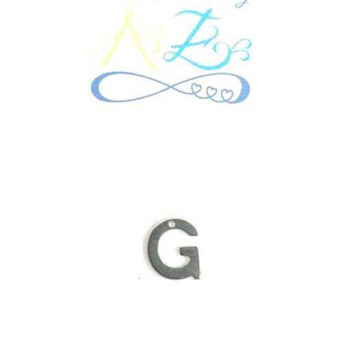 Pendentif lettre g en acier inox argenté init3-g