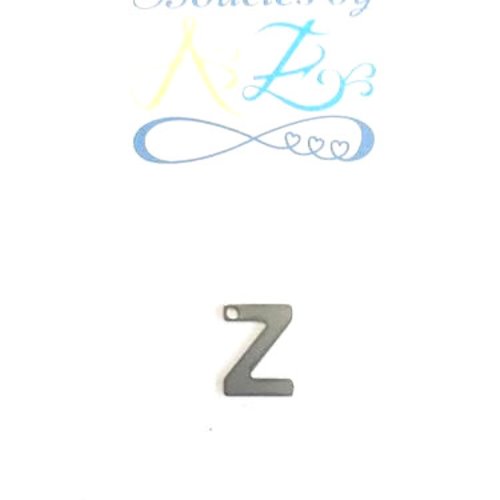 Pendentif lettre z en acier inox argenté init3-z