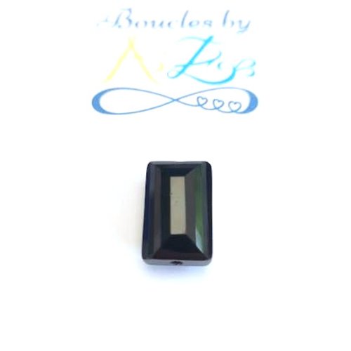 Perle facettée rectangle noire 10x15mm pno2-7.