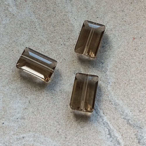 Perle facettée rectangle marron 10x15mm pma1-13