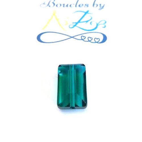 Perle facettée rectangle turquoise 10x15mm pve4-14.