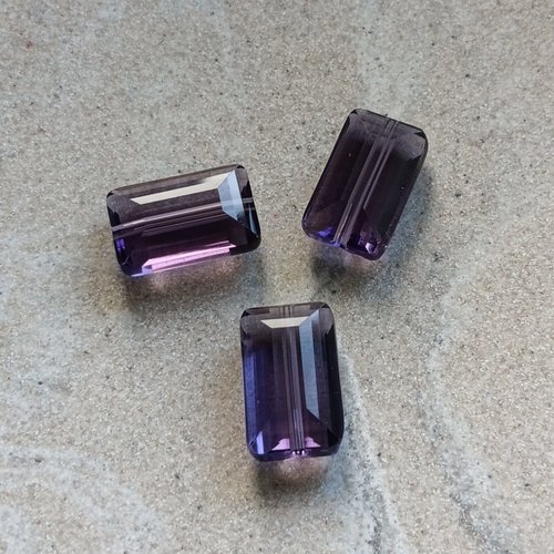Perle facettée rectangle violette 10x15mm pvi3-20