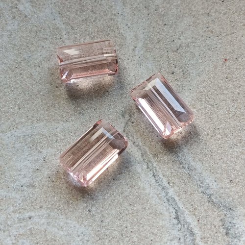 Perle facettée rectangle rose 10x15mm pros3-14