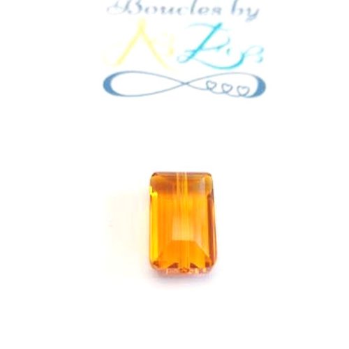 Perle facettée rectangle orange 10x15mm por4-6