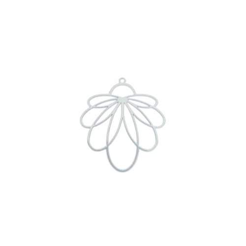 Estampe filigrane feuille grise 30x30mm gegr-31