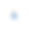 Pompon bleu ciel imitation soie embout doré 30mm pomcd-127