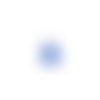 Pompon bleu imitation soie embout doré 30mm pomcd-137