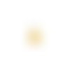 Pompon jaune imitation soie embout doré 30mm pomcd-140