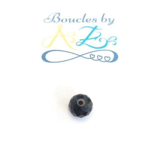 Perle facettée rondelle noire 8x6mm pno1-17