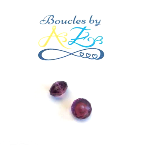 Perle facettée rondelle violette 8x6mm pvi6-13