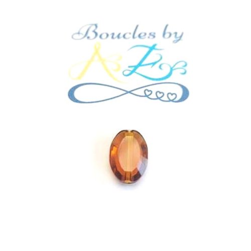 Perle facettée ovale marron 11x8mm pma3-15.