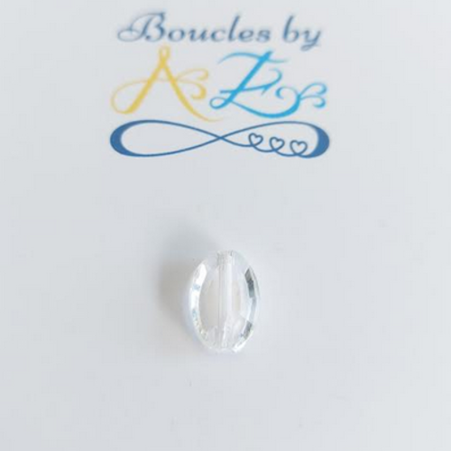 Perle facettée ovale transparente 11x8mm pblc6-19.