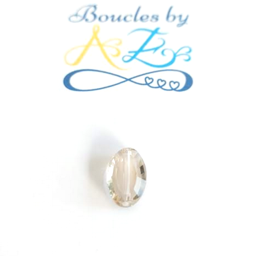 Perle facettée ovale transparente 11x8mm pblc6-20.